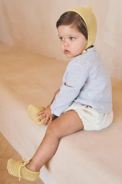 ZARA ТРУСЫ ИЗ ХЛОПКА И ЛЬНА - LIMITED EDITION, СВЕТЛО-БЕЖЕВЫЙ