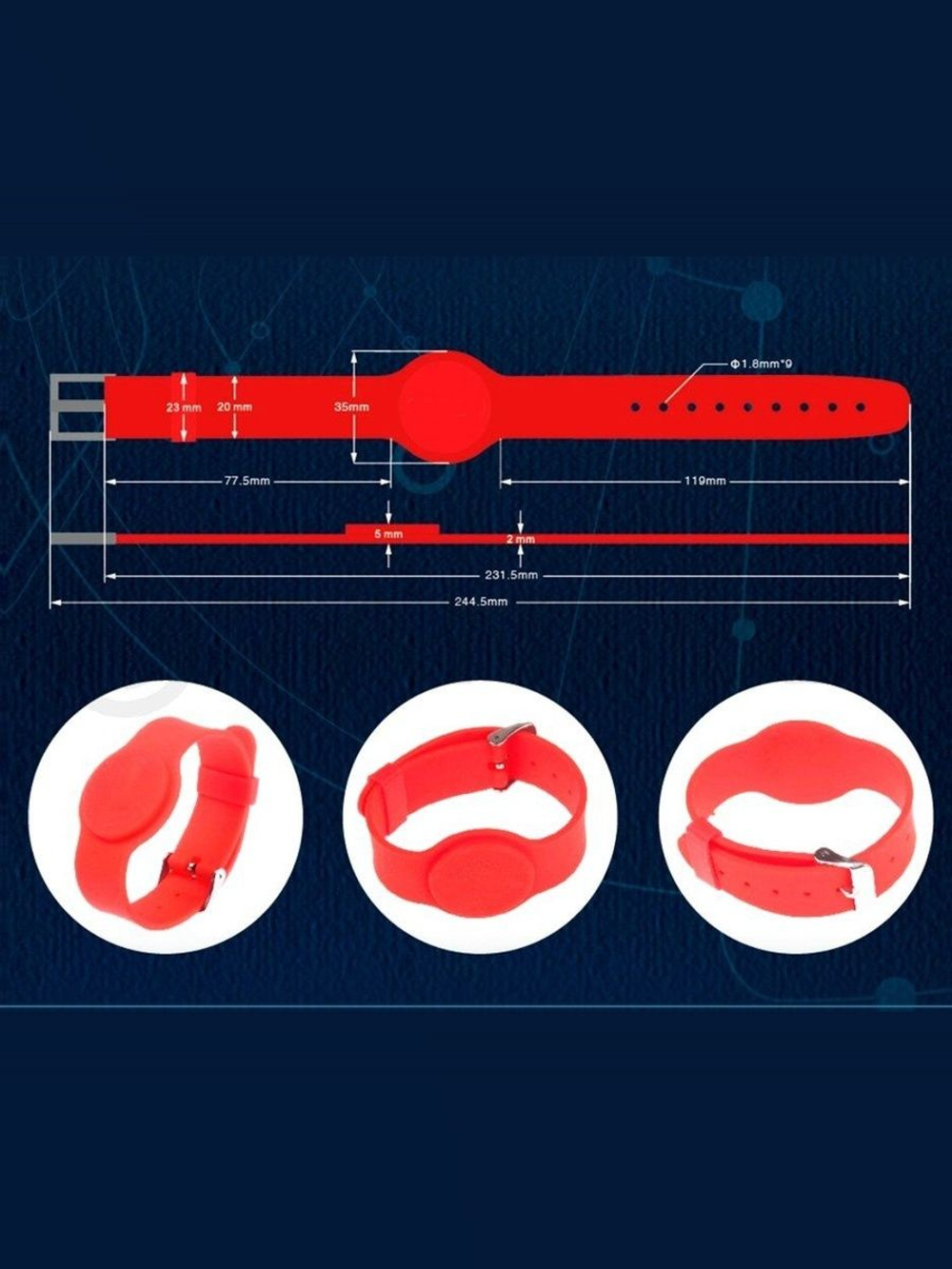 Бесконтактный браслет EM-Marine Браслет TS с застёжкой (красный)