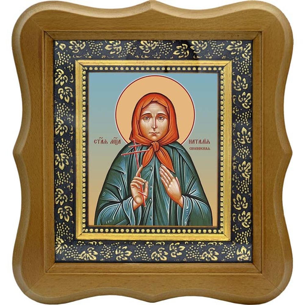 Наталия Скопинская (Козлова) мученица. Икона на холсте. В киоте 10 х 12 см.