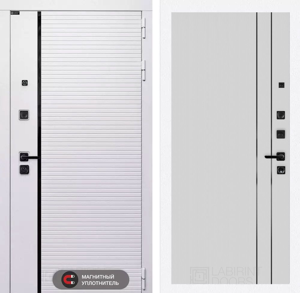 Входная дверь Лабиринт РОЯЛ - 10 Белый софт рельеф