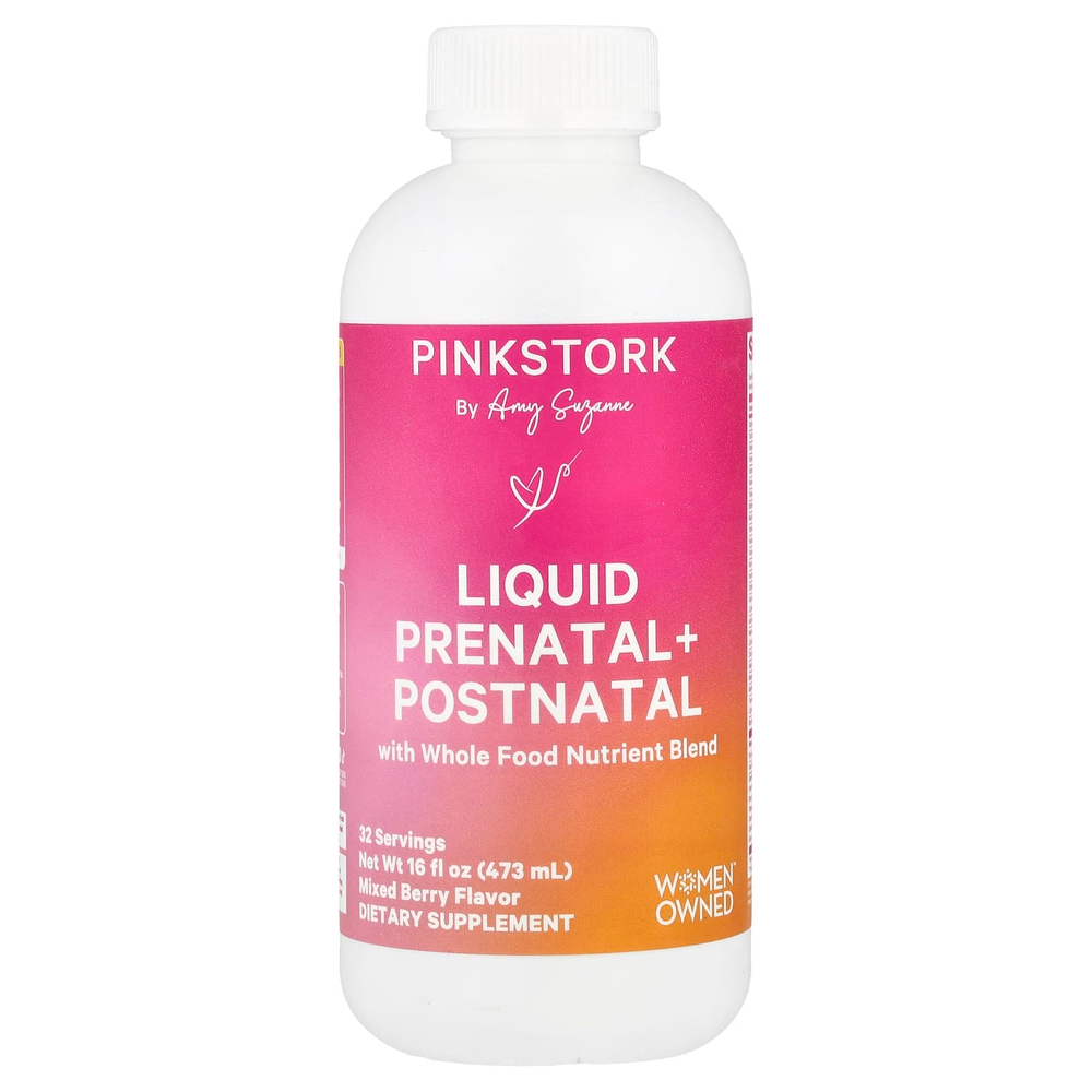 Pink Stork, Liquid Prenatal + Postnatal, смесь ягод, 473 мл (16 жидк. Унций)