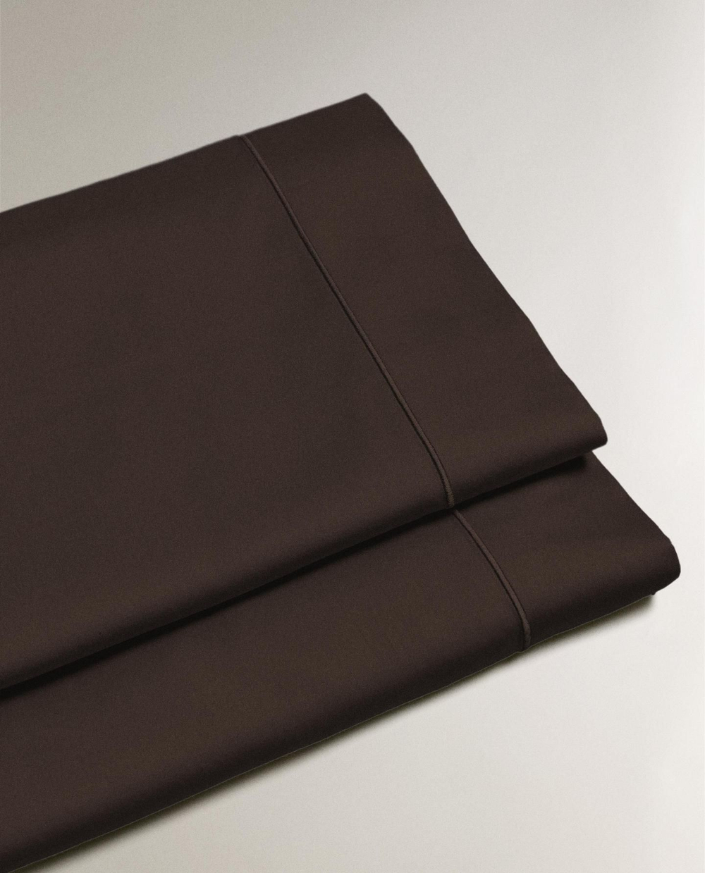 Zara Home - Простыня из сатина с подолом (300 нитей), коричневый, 160x280 см