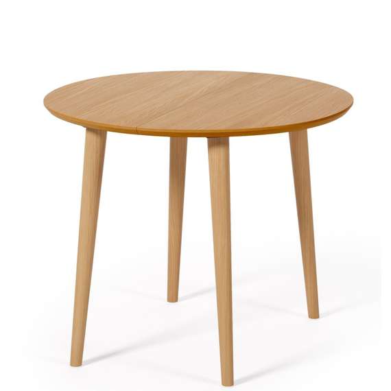 Раздвижной стол Oqui Ø90-170х90 см, шпон дуба