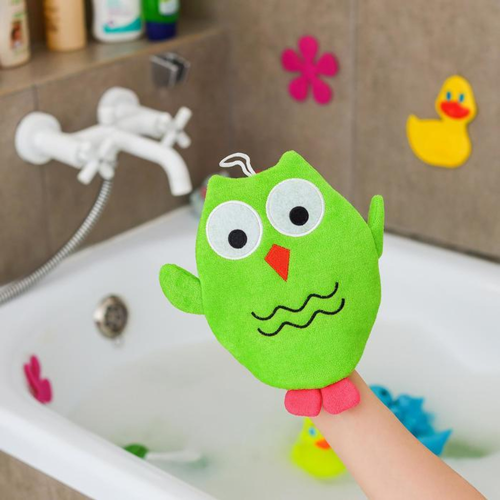 Мочалка варежка детская, "Совушка", цвет МИКС 1887476