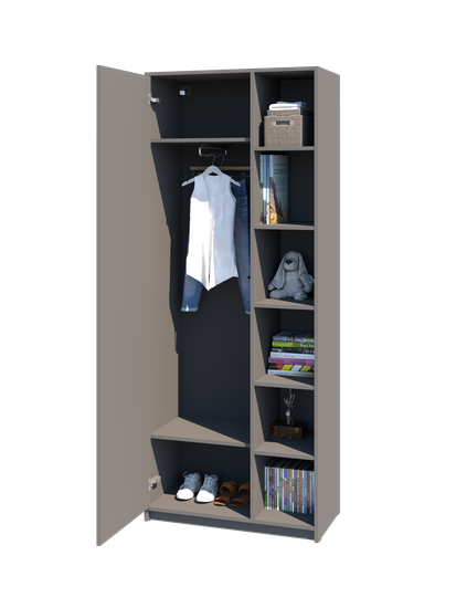 Шкаф ГРАНД-ЛАВОРО-18 /800*2000*400/ левый анкор белый / бетон пайн экзотик