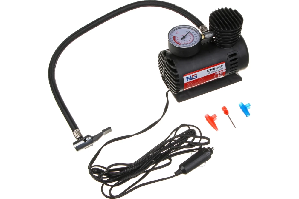 Компрессор автомобильный РОКОТ NEW GALAXY Цилиндр, 60Вт, 12л/мин, переходники 713-100