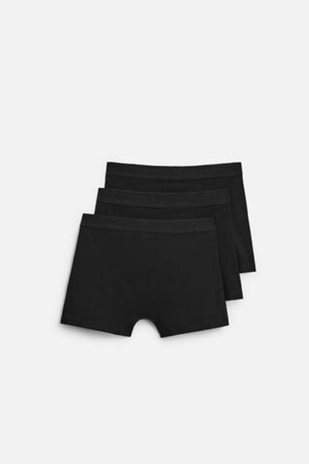 ZARA НАБОР ИЗ ТРЕХ БАЗОВЫХ ТРУСОВ-БОКСЕРОВ, ЧЕРНЫЙ