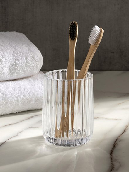 Стакан для зубных щёток DeNASTIA Граненое стекло, прозрачный