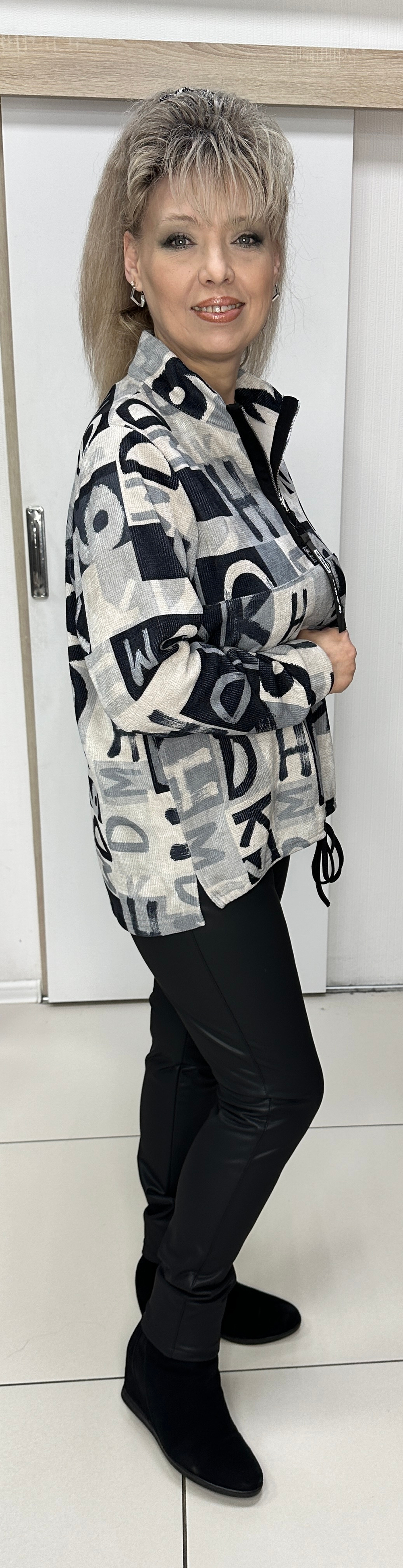 Блузон-поло из микровельвета