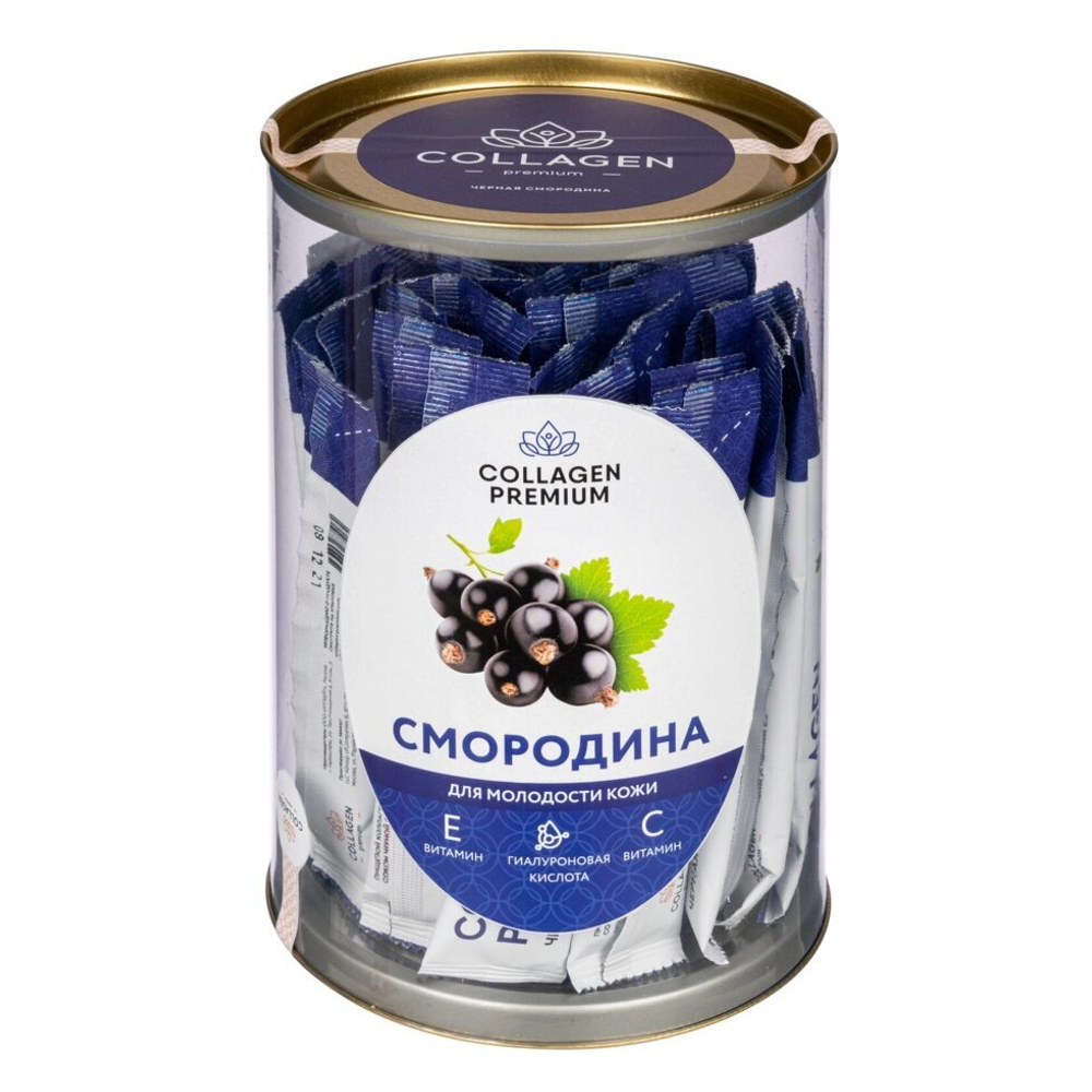 Туба Collagen Premium - Чёрная смородина (Стики)  31стик-пищевой  питьевой коллаген
