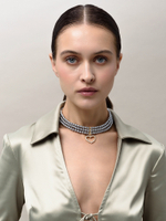 Чокер "Delicacy" cotton pearl Dark Grey Gold