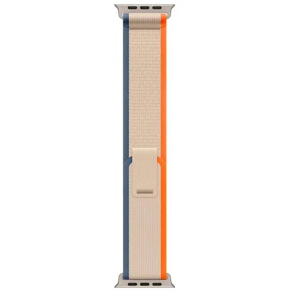 Часы Apple Watch Ultra 2, 2023, 49 мм, титан светлого цвета, ремешок Trail цвета «оранжевый/бежевый»