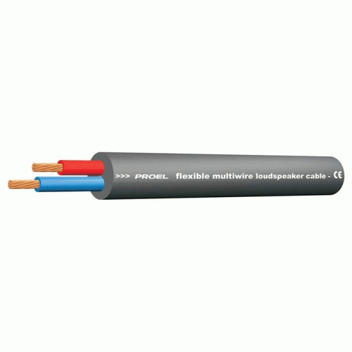 PROEL HPC624BK - Кабель, диам. 11 мм (2 жилы х 4 мм2), в катушке 100 м