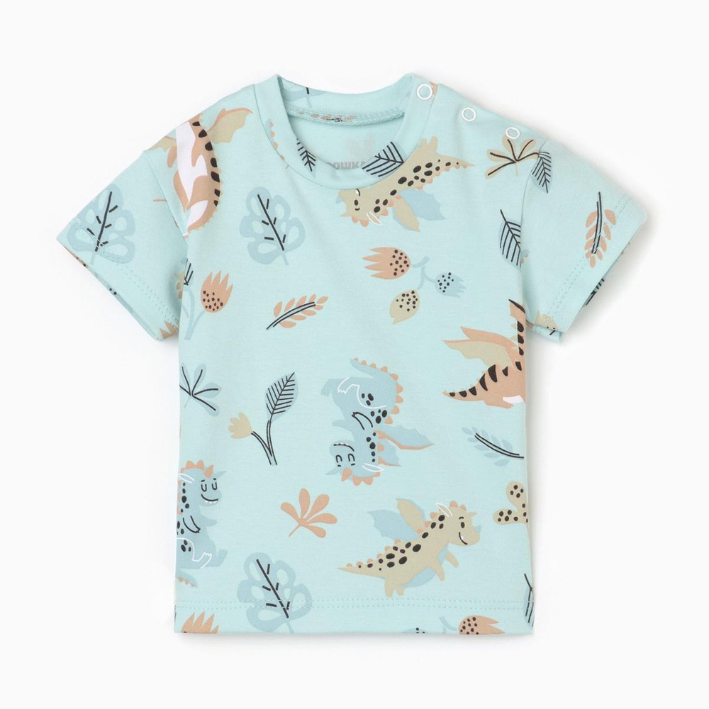 Футболка "Дракоша" р. 62-68 голубой 9563214 (Крошка Я), 1 шт.