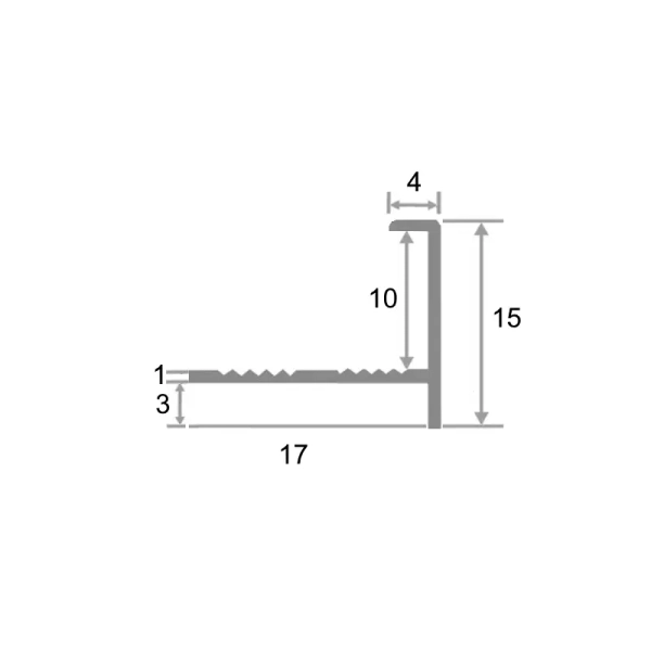 АЛТП(мини) 10мм "DO-4" 2,7м Серебро мат. окантов. анод. алюм.