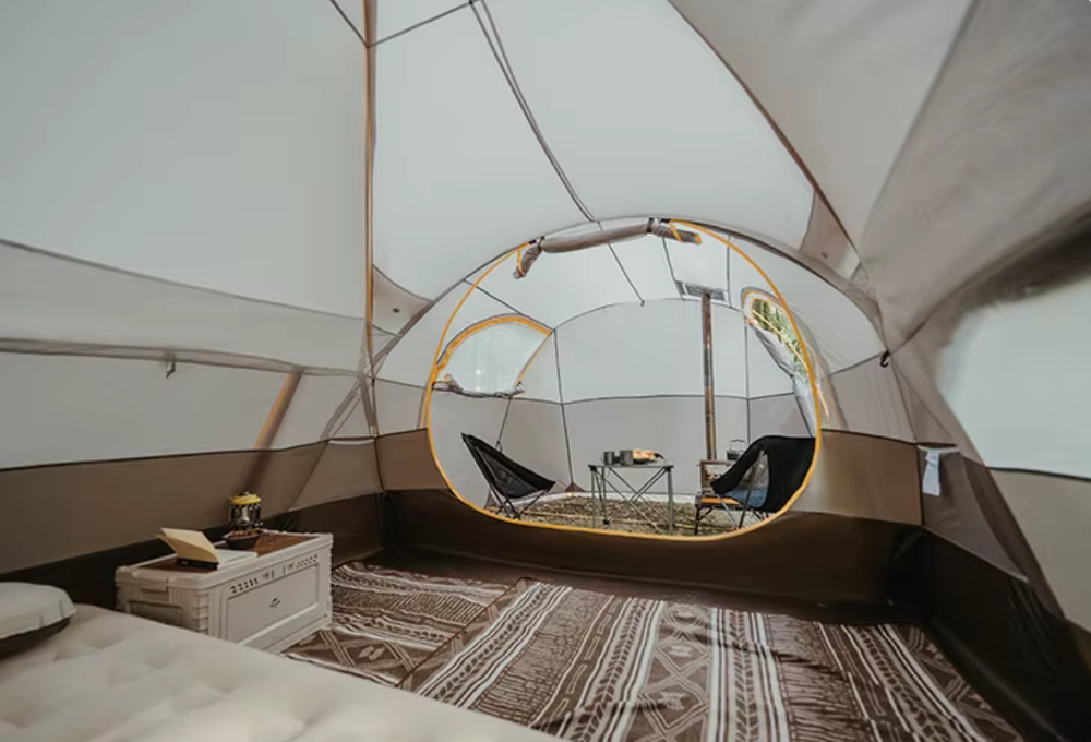 Палатка Naturehike KOTA 6, 6-местная, алюминиевый каркас, серо-коричневая