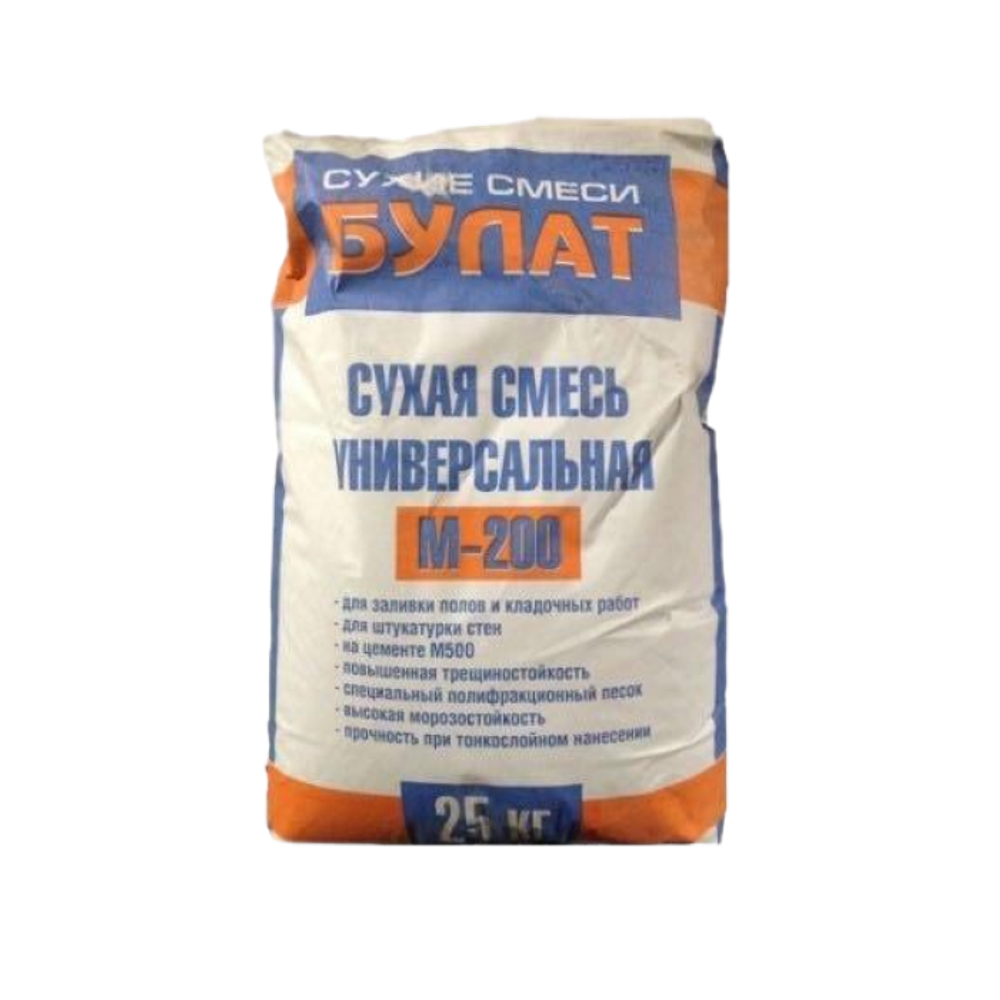 Цементно-песчаная смесь М200 25кг БУЛАТ по низкой цене