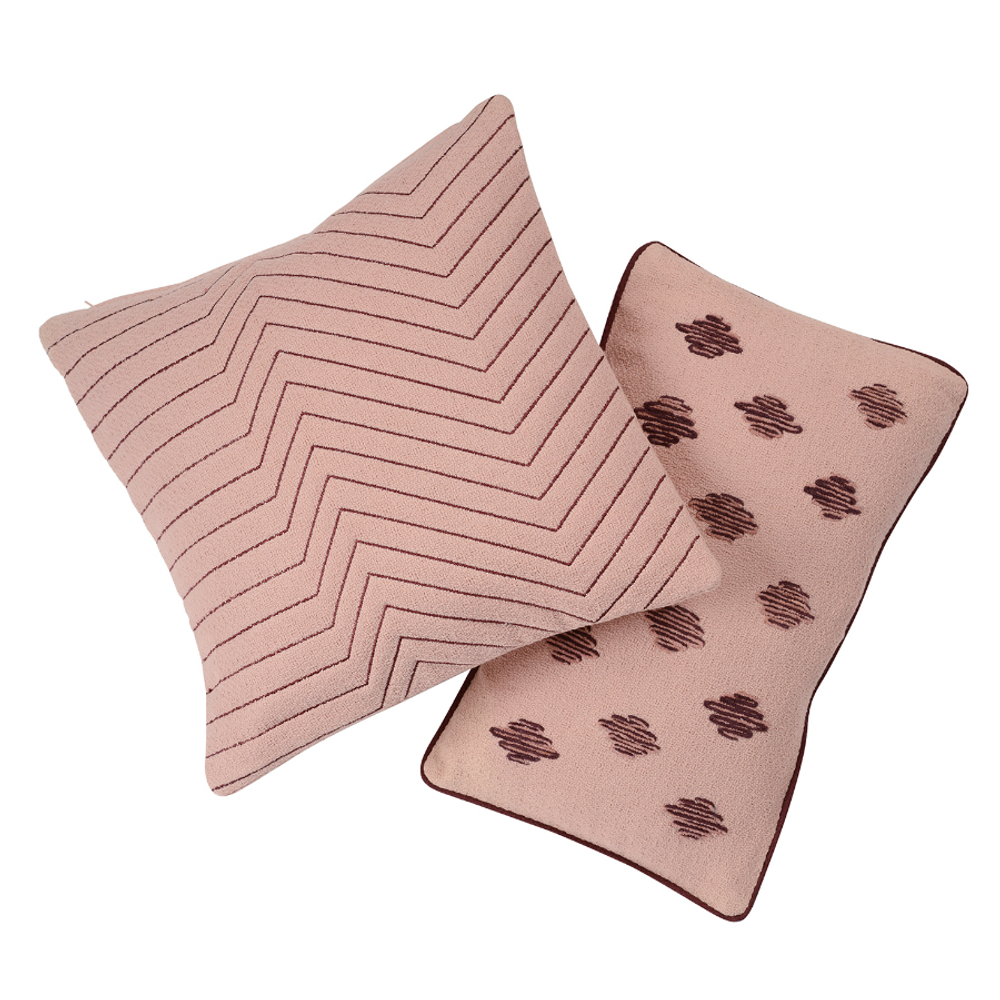 Подушка декоративная cтеганая 45х45 Tkano Ethnic пыльная роза