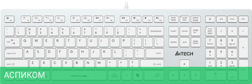 Клавиатура A4Tech Fstyler белый (FX50)
