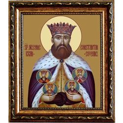 Константин Брынковяну мученик, господарь Валашский. Икона на холсте.