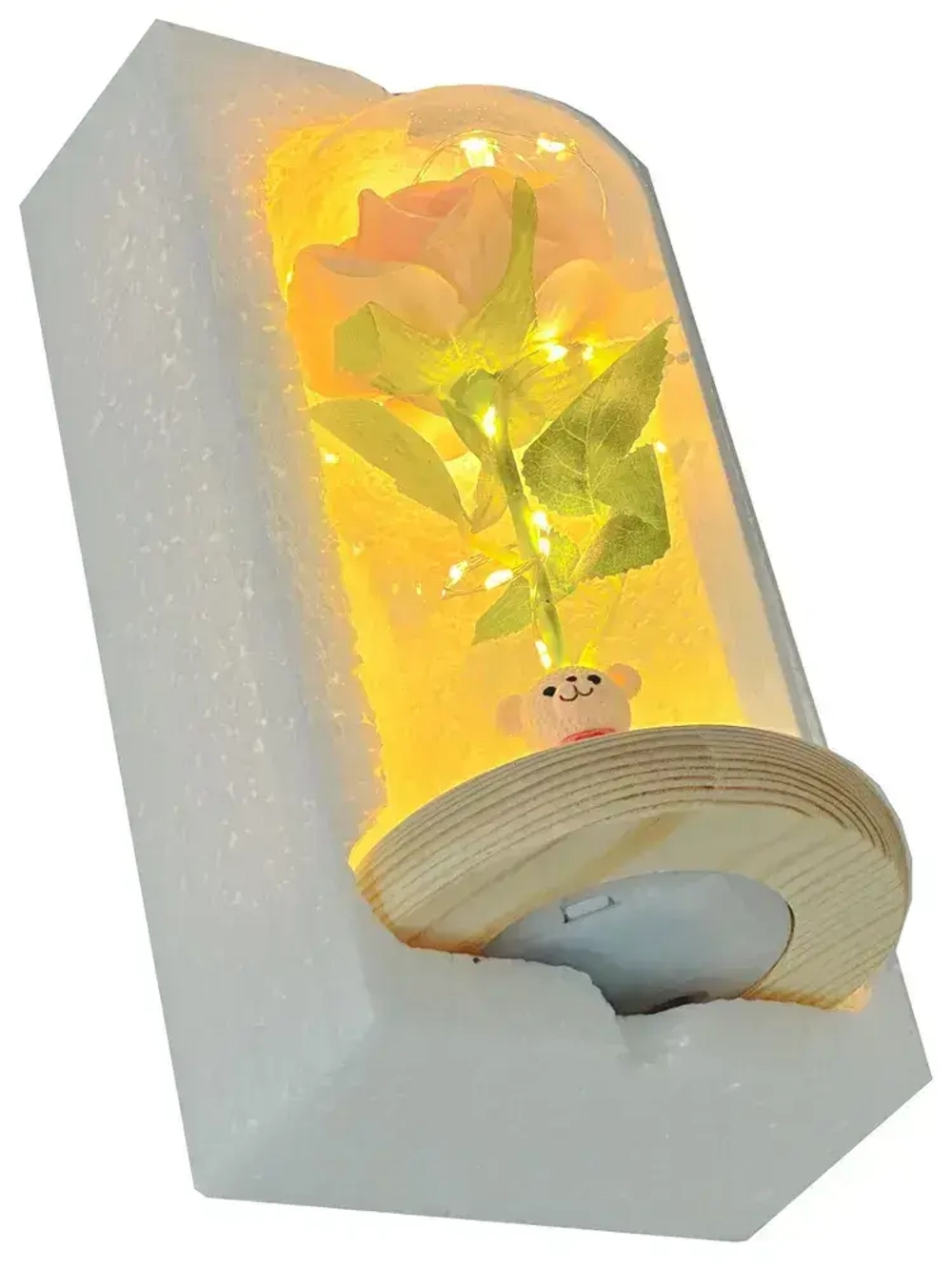 Роза вечная в банке, ночник светильник, подарок на 14 февраля и 8 марта