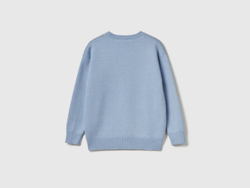Benetton Свитер из смесовой шерсти и принтом «Stranger Things», голубой