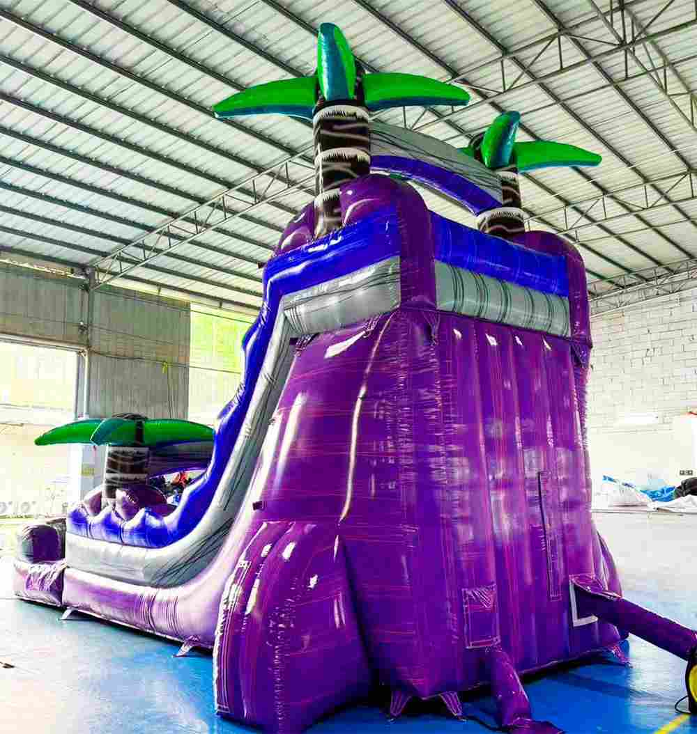 Надувная горка с бассейном «Фиолетовый бриз» 8х4х5м