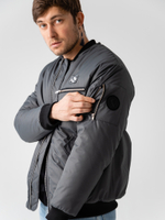 Бомбер мужской утепленный серый Город Горький