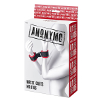 Красно-черные велюровые наручники ToyFa Anonymo 310106