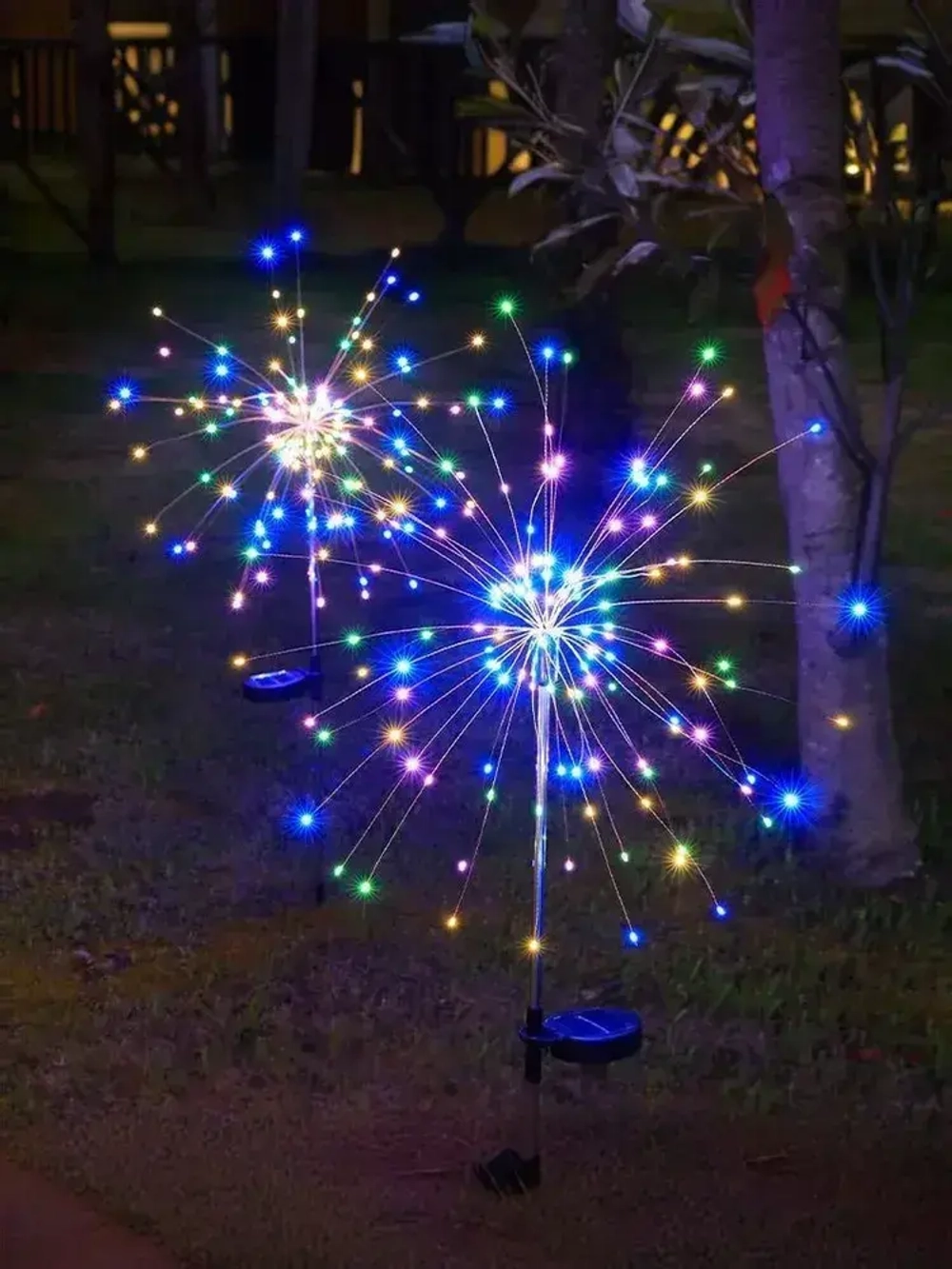 Уличный светильник на солнечной батарее Одуванчик радужный, комплект 2 шт.