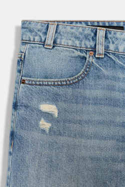 ZARA ДЖИНСЫ Z1975 STRAIGHT С НИЗКОЙ ПОСАДКОЙ И РАЗРЕЗАМИ, ИНДИГО