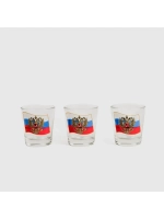 Набор рюмок стеклянных "Россия" 3 шт 50 мл