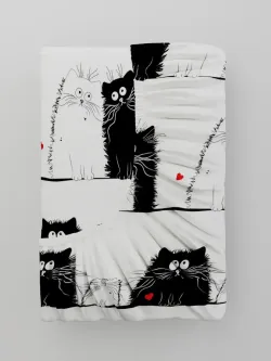 Постельное белье "Tomcat" семейное наволочки 50х70 2шт Простынь на резинке 160х200 см Пододеяльник 145х215 см(2шт) Сказка сатин