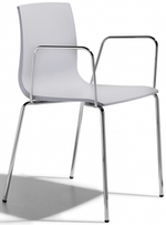 Кресло пластиковое Scab Design Alice, хром, светло-серый