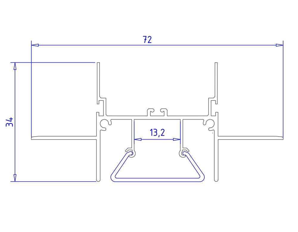 Ambrella Алюминиевый профиль для натяжного потолка 72.2*34 для светодиодной ленты до 13.2мм Alum Profile GP4000AL