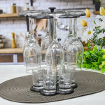 Набор 12 предметов (6 бокалов 200мл, 6 стопок 50мл) на деревянной подставке, 20160