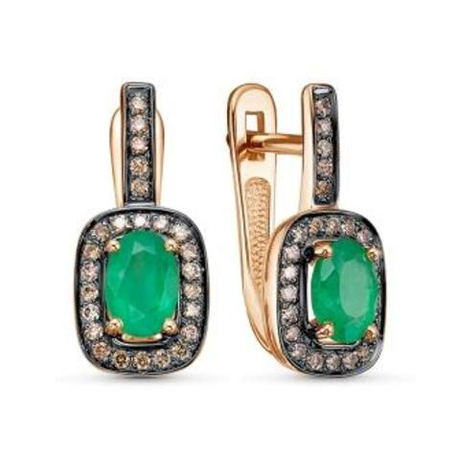 Серьги из золота с изумрудом