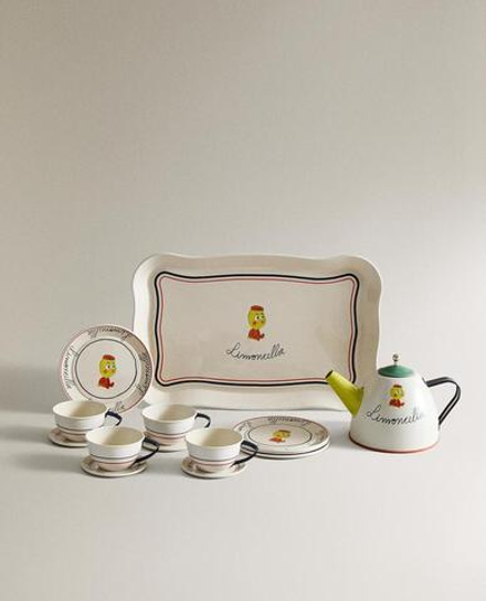ZARA HOME ДЕТСКИЙ ИГРОВОЙ НАБОР «СТОЛОВАЯ ПОСУДА LIMONCELLA X THE ANIMALS OBSERVATORY», КРЕМОВЫЙ
