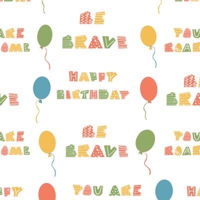 С днём рождения . Праздничный паттерн с шарами