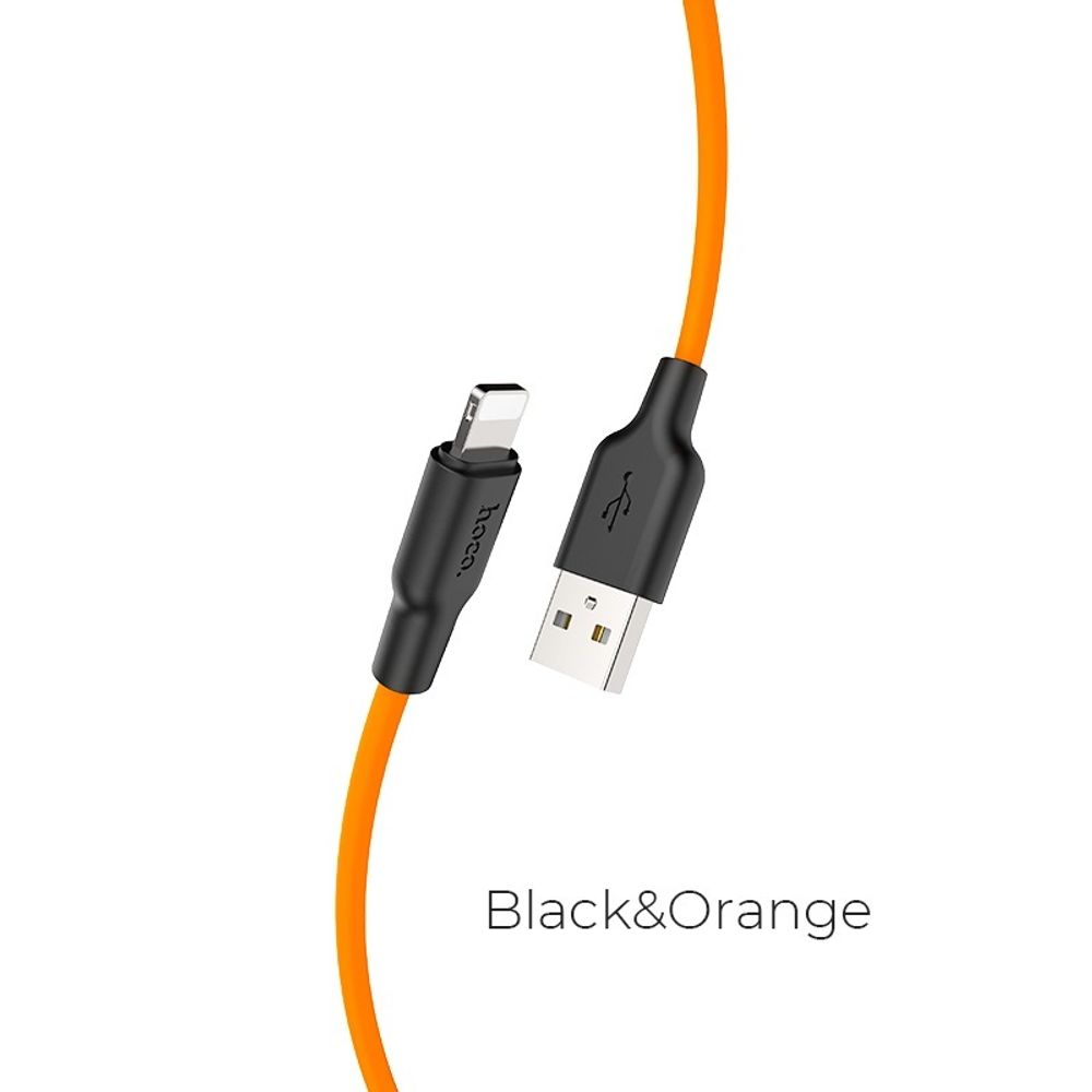 Кабель HOCO X21 Plus USB-Lightning 2.4А 1м Silicone Orange