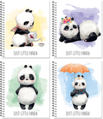 Тетрадь МАЛЕНЬКИЙ ПАНДА 170х203, 96 л. гребень, 4+0+ВД-лак, 4 диз