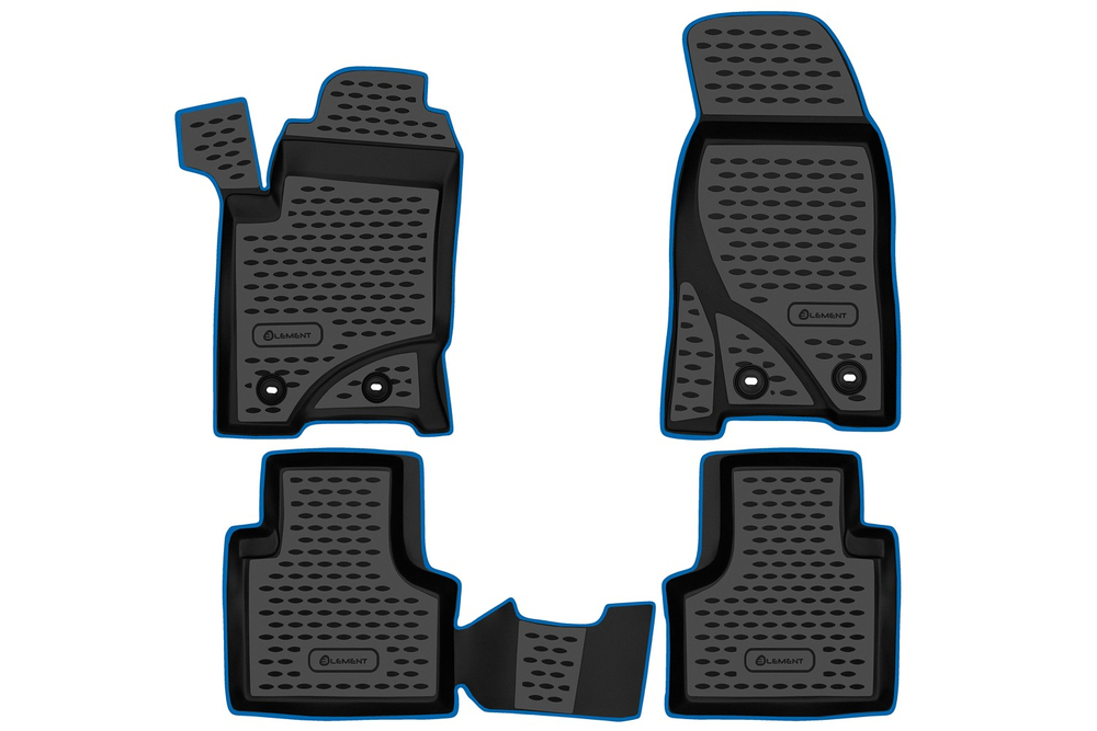 Коврики в салон для CHEVROLET NIVA 2009-2020, LADA NIVA I, Travel 2020-, внедорожник , 4 шт. (синий кант, полиуретан) KANT.NLC.52.17.210.BL