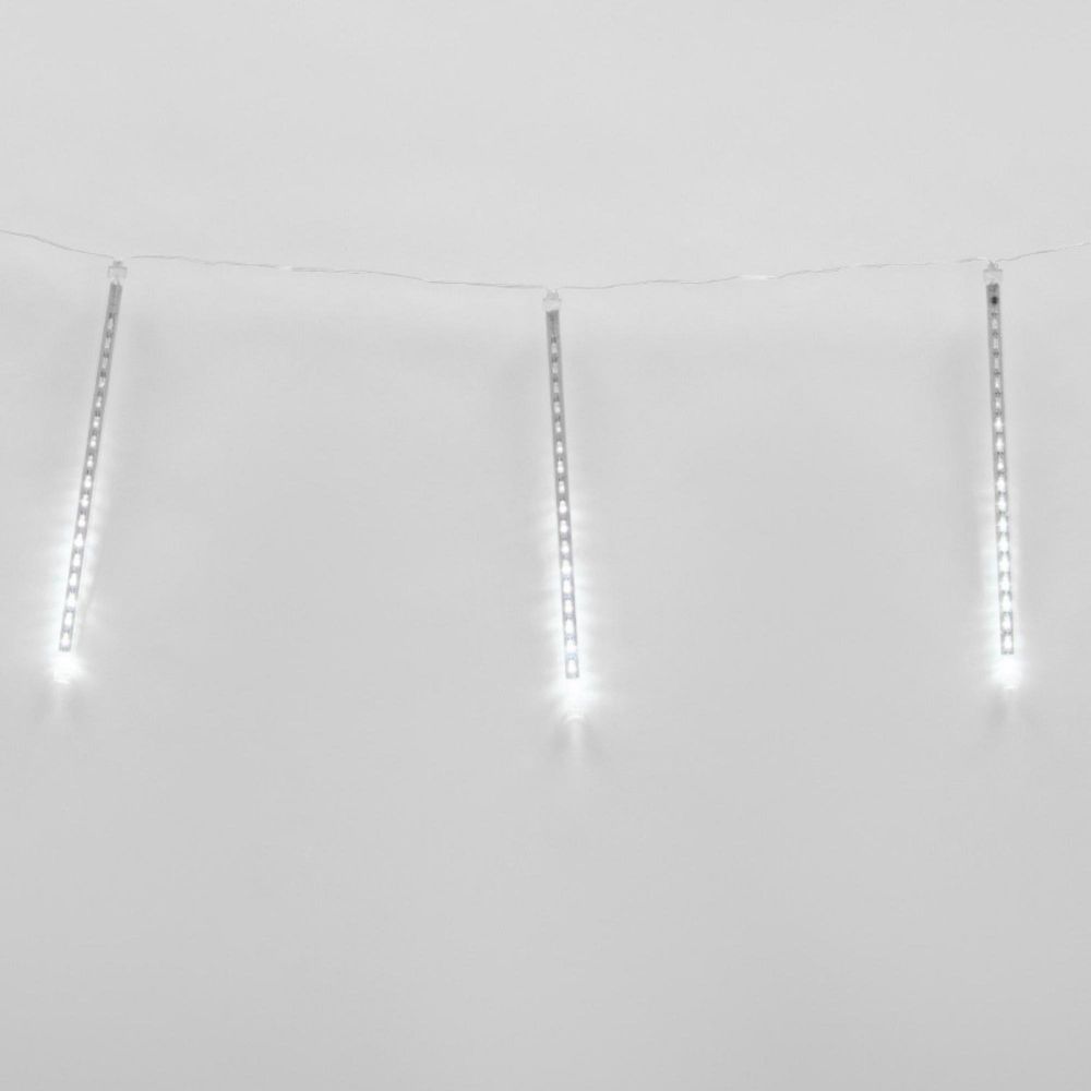 ULD-E2403-144-DTK WHITE IP44 METEOR Занавес светодиодный фигурный Падающие звезды. соединяемый. 2х0.3м. 8 подвесов. Белый свет. Провод прозрачный. TM Uniel.
