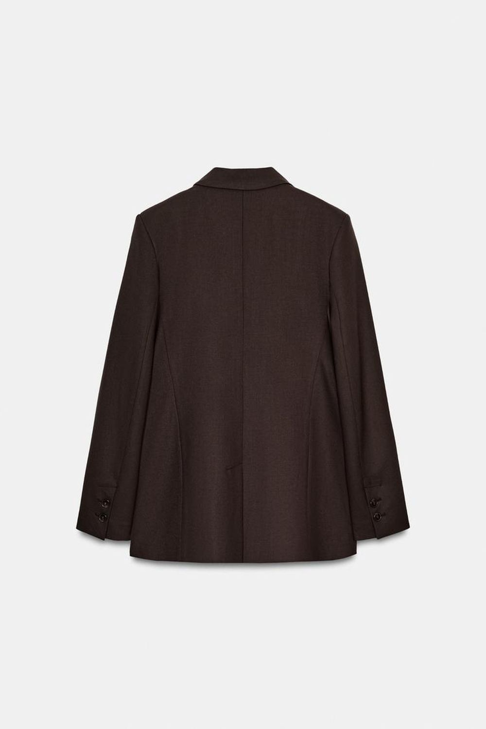 ZARA ДВУБОРТНЫЙ БЛЕЙЗЕР С ПОДПЛЕЧНИКАМИ, КОРИЧНЕВЫЙ