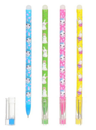 Ручка пиши-стирай гелевая 0.5мм. синяя "Зайчата" 5872 (Basir)