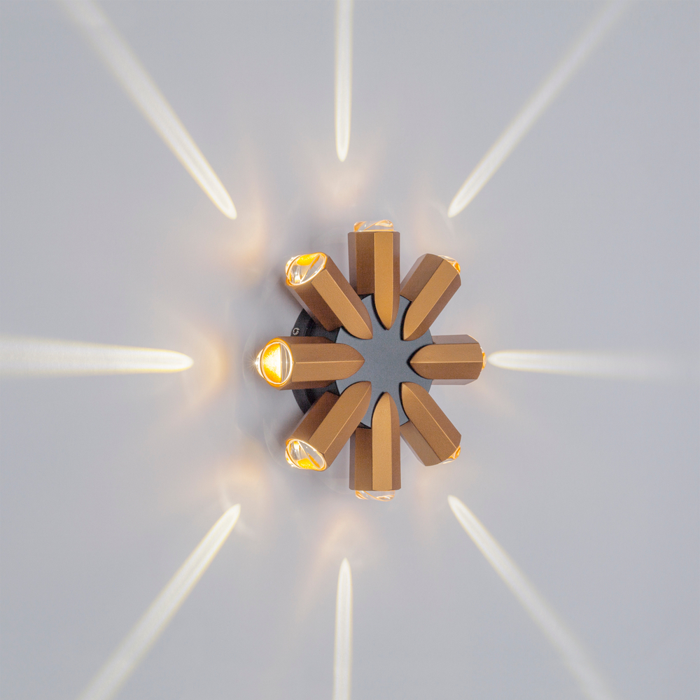 380683 Светильник DITO 8х1W LED 880LM G ЧЕРНЫЙ/ЗОЛОТО 4000K