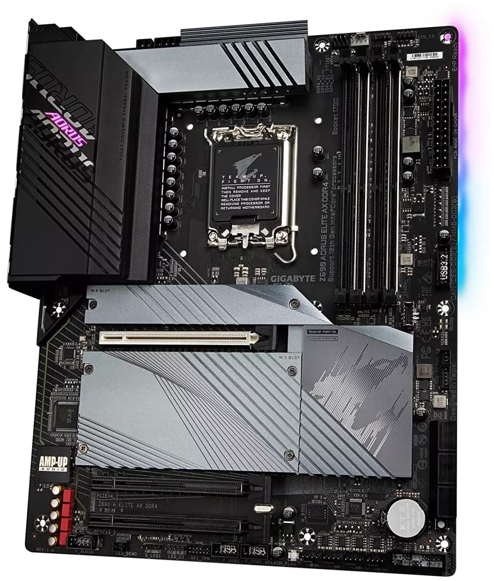 Материнская плата Gigabyte Z690 AORUS ELITE DDR4 Socket 1700, Intel Z690, 4xDDR4, PCI-E 5.0, 2500 Мбит/с, 3xUSB 3.2 Gen1, 2xUSB 3.2 Gen2, USB 3.2 Gen2x2 Type-C, HDMI, DisplayPort, подсветка, ATX