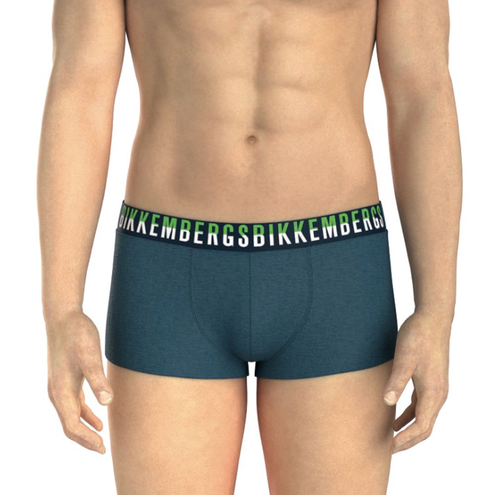 Мужские трусы боксеры синие набор 3в1 Bikkembergs BICOLOR BKK52UTR27TR