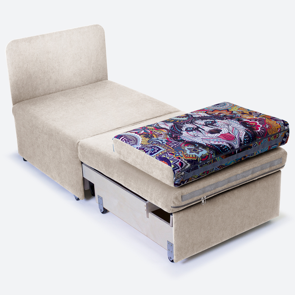Кресло-кровать "Миник" Dream Bone (светло-бежевый), купон "Хаски"