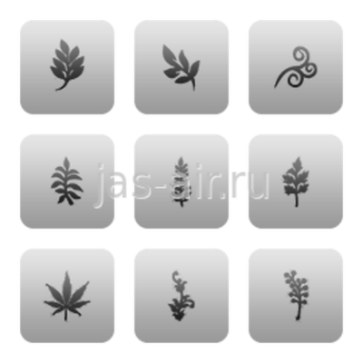 Трафарет на липкой основе серия "Флористика" 9 шт./упак.